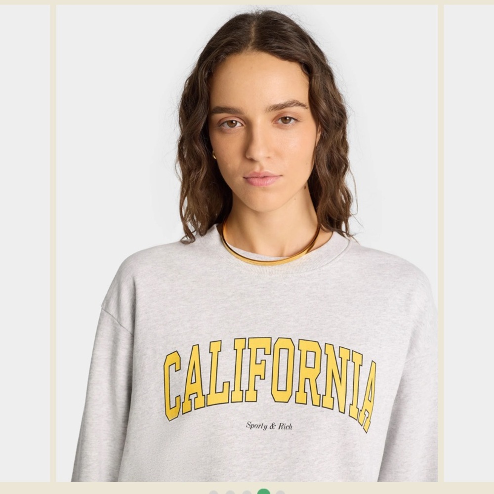 Sporty and Rich - California Crewneck - Heather Gray/Gold
